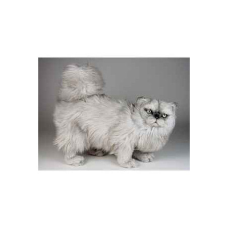 Animaux-Bois-Animaux-Bronzes propose Chat persan argenté 50 cm peluche animaux debout réaliste Piutre