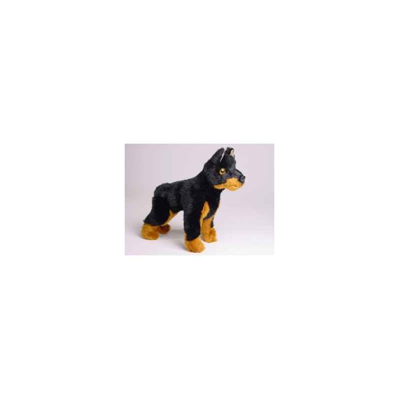 Animaux-Bois-Animaux-Bronzes propose Chien Doberman mascotte 24 cm peluche animaux debout réaliste Piutre 4288