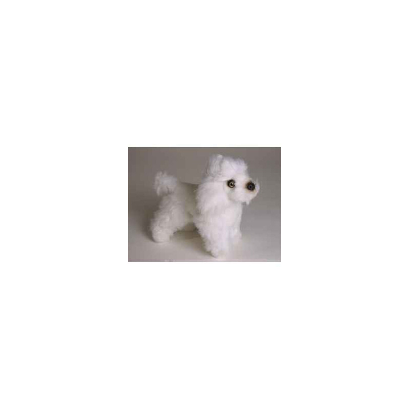 Animaux-Bois-Animaux-Bronzes propose Miniature chien caniche 24 cm peluche animaux debout réaliste Piutre 4286