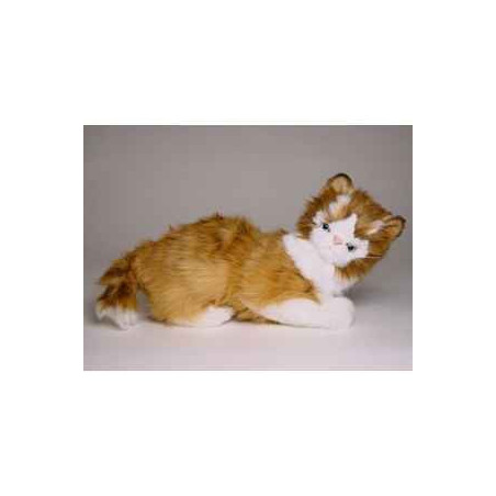 Animaux-Bois-Animaux-Bronzes propose Chat maine coon 30 cm peluche animaux allongés réaliste Piutre