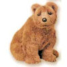 Décoration animaux Ours grizzly 45 cm assis peluche réaliste Piutre 2104