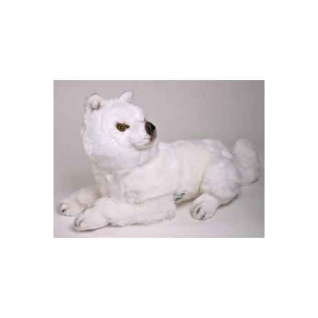 Animaux-Bois-Animaux-Bronzes propose Chien Samoyède 40 cm peluche animaux allongés réaliste Piutre 3260