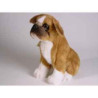 Animaux-Bois-Animaux-Bronzes propose Chien Boxer 30 cm assis peluche réaliste Piutre 2281