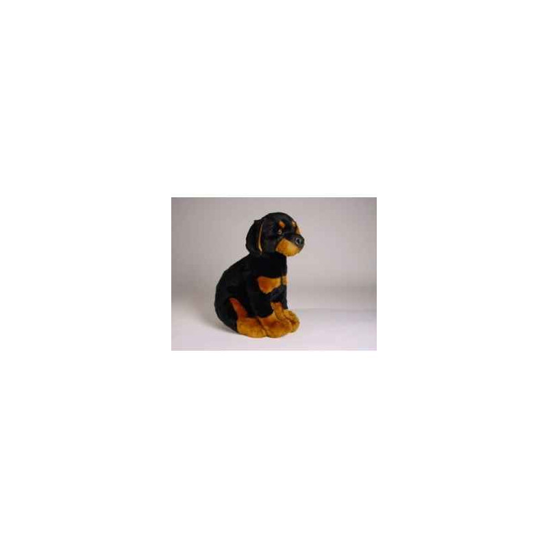 Animaux-Bois-Animaux-Bronzes propose Chien Doberman 35 cm assis peluche réaliste Piutre 268