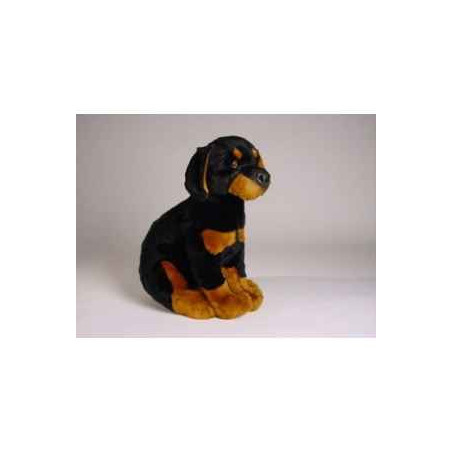 Animaux-Bois-Animaux-Bronzes propose Chien Doberman 35 cm assis peluche réaliste Piutre 268