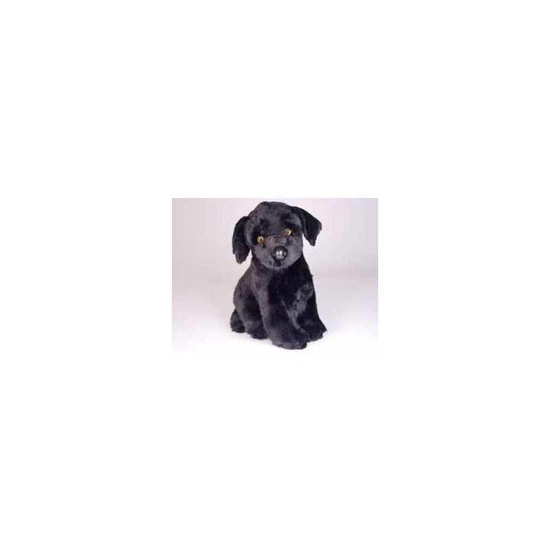 Animaux-Bois-Animaux-Bronzes propose Chien Labrador retrevier noir 35 cm assis peluche réaliste Piutre 3339