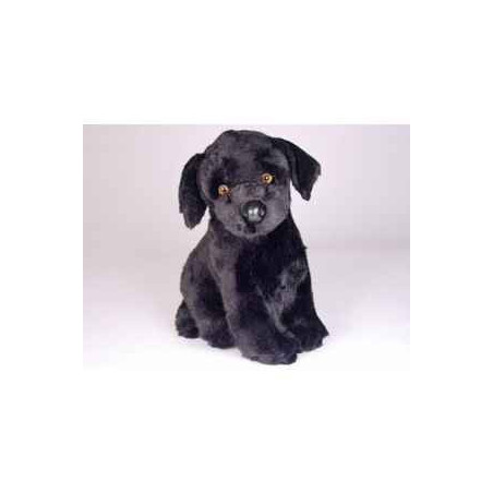 Animaux-Bois-Animaux-Bronzes propose Chien Labrador retrevier noir 35 cm assis peluche réaliste Piutre 3339