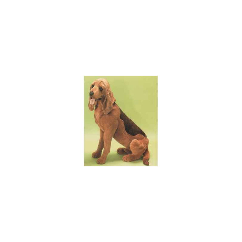 Animaux-Bois-Animaux-Bronzes propose Chien de Saint Hubert 85 cm assis peluche réaliste Piutre 2265