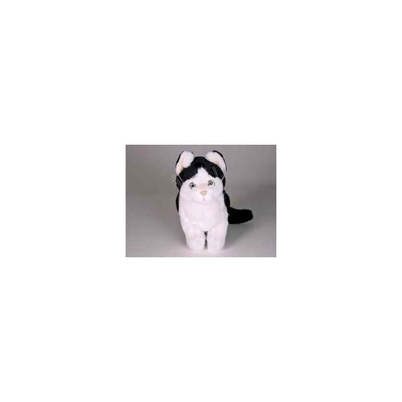 Animaux-Bois-Animaux-Bronzes propose Chat noir/blanc 25 cm assis réaliste Piutre