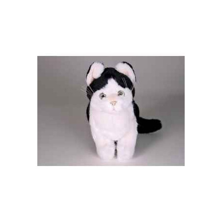 Animaux-Bois-Animaux-Bronzes propose Chat noir/blanc 25 cm assis réaliste Piutre