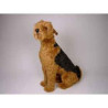 Animaux-Bois-Animaux-Bronzes propose Chien Airedale terrier 90 cm assis peluche réaliste Piutre 2218