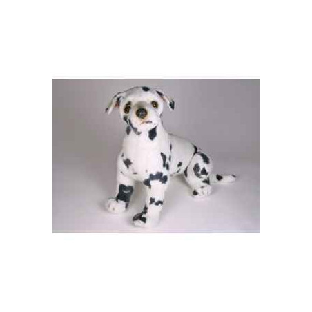 Animaux-Bois-Animaux-Bronzes propose Chien Grand Danois Harlequin 45 cm assis peluche réaliste Piutre 3264