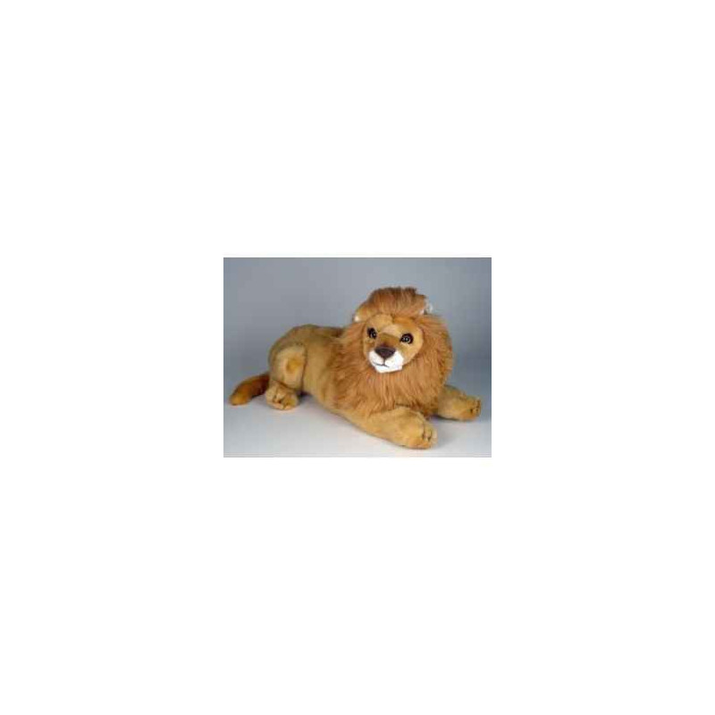 Peluche allongée lion 35 cm Piutre   2509