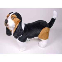 Animaux-Bois-Animaux-Bronzes propose Chien Basset-hound 45 cm peluche animaux debout réaliste Piutre 3348