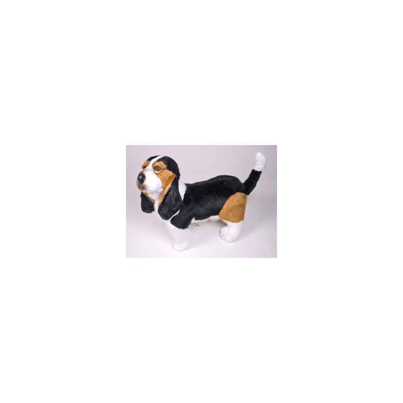 Animaux-Bois-Animaux-Bronzes propose Chien Basset-hound 45 cm peluche animaux debout réaliste Piutre 3348