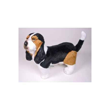 Animaux-Bois-Animaux-Bronzes propose Chien Basset-hound 45 cm peluche animaux debout réaliste Piutre 3348