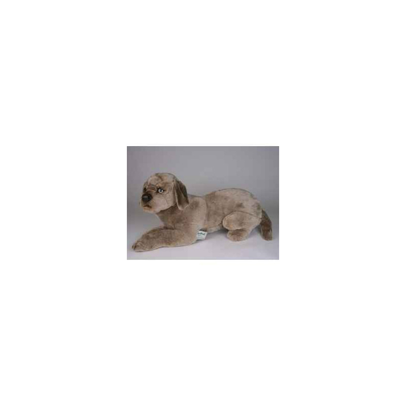 Animaux-Bois-Animaux-Bronzes propose Chien Braque de Weimar 48 cm peluche animaux allongés réaliste Piutre 3354