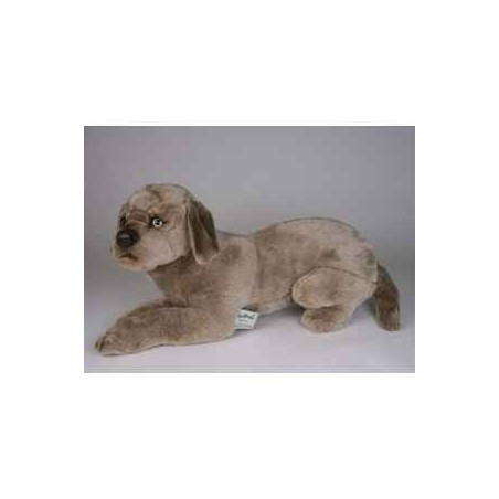 Animaux-Bois-Animaux-Bronzes propose Chien Braque de Weimar 48 cm peluche animaux allongés réaliste Piutre 3354