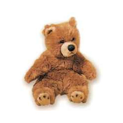 Décoration animaux Ours grizzly 40 cm assis peluche réaliste Piutre 2106