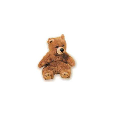 Décoration animaux Ours grizzly 40 cm assis peluche réaliste Piutre 2106