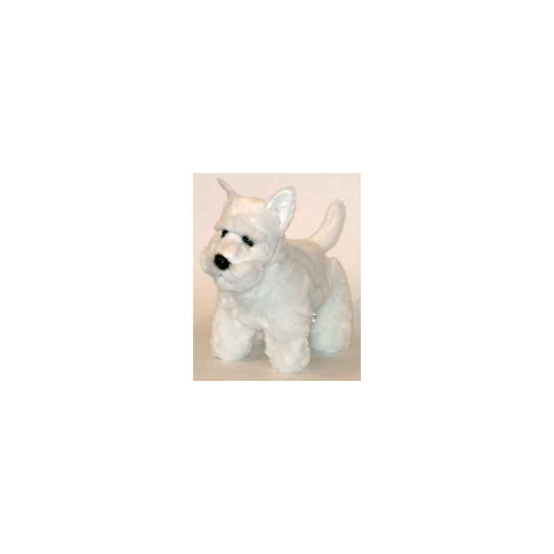 Animaux-Bois-Animaux-Bronzes propose Chien Scottish terrier blanc 45 cm peluche réaliste Piutre 261