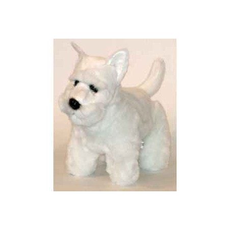 Animaux-Bois-Animaux-Bronzes propose Chien Scottish terrier blanc 45 cm peluche réaliste Piutre 261