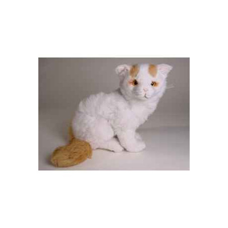 Animaux-Bois-Animaux-Bronzes propose Chat turc de Van 35 cm peluche animaux allongés réaliste Piutre