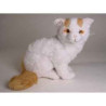 Animaux-Bois-Animaux-Bronzes propose Chat turc de Van 35 cm peluche animaux allongés réaliste Piutre