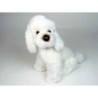 Animaux-Bois-Animaux-Bronzes propose Chien caniche blanc 35 cm assis réaliste Piutre 281