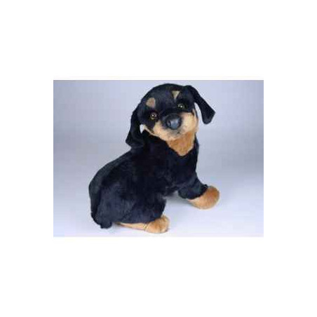 Animaux-Bois-Animaux-Bronzes propose Chien Rottweiller 45 cm assis peluche réaliste Piutre 2259