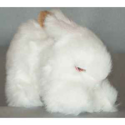  Animaux de la ferme Lapin marron et blanc 20 cm peluche réaliste Piutre 707
