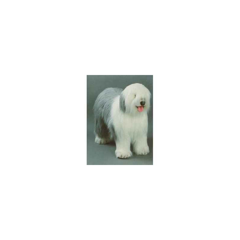 Animaux-Bois-Animaux-Bronzes propose Chien Old english sheepdog 100 cm peluche animaux debout réaliste Piutre 3290