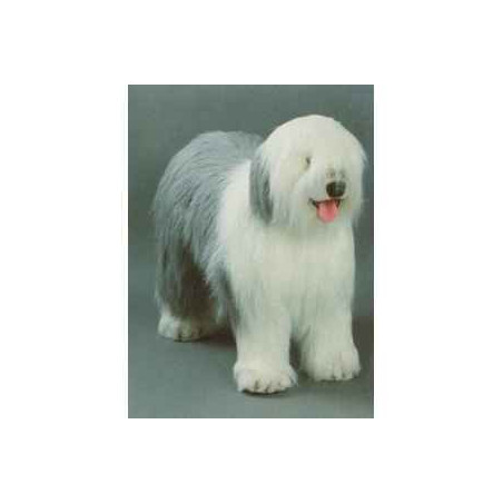 Animaux-Bois-Animaux-Bronzes propose Chien Old english sheepdog 100 cm peluche animaux debout réaliste Piutre 3290