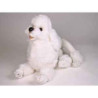 Animaux-Bois-Animaux-Bronzes propose Chien caniche blanc 60 cm peluche animaux allongés réaliste Piutre 259