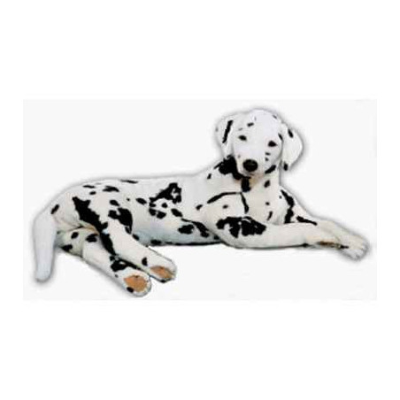 Animaux-Bois-Animaux-Bronzes propose Chien Dalmatien 80 cm peluche animaux allongés réaliste Piutre 3242