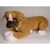 Animaux-Bois-Animaux-Bronzes propose Chien Boxer 45 cm peluche animaux allongés réaliste Piutre 2285