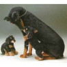 Animaux-Bois-Animaux-Bronzes propose Chien Doberman avec chiot cm peluche réaliste Piutre 263