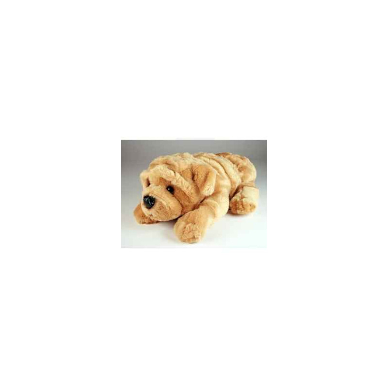 Animaux-Bois-Animaux-Bronzes propose Chien Shar-pei 40 cm peluche animaux allongés réaliste Piutre 2299