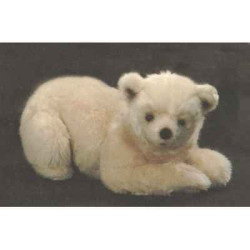 Décoration animaux Ours polaire 50 cm peluche animaux allongés réaliste Piutre 2163