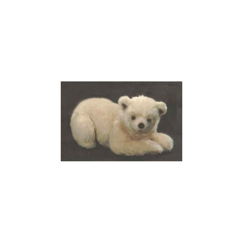 Décoration animaux Ours polaire 50 cm peluche animaux allongés réaliste Piutre 2163