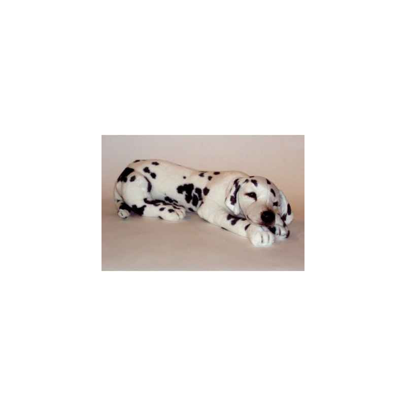 Animaux-Bois-Animaux-Bronzes propose Chien Dalmatien t.b. 80 cm peluche animaux allongés réaliste Piutre 3245