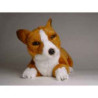 Animaux-Bois-Animaux-Bronzes propose Chien Welsh Corgi Pembroke 40 cm peluche animaux allongés réaliste Piutre 1223