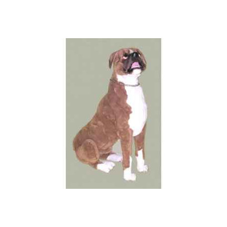 Animaux-Bois-Animaux-Bronzes propose Chien Boxer 80 cm assis peluche réaliste Piutre 2287