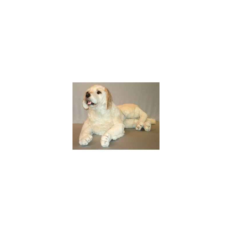 Animaux-Bois-Animaux-Bronzes propose Chien Labrador retriever 85 cm peluche animaux allongés réaliste Piutre 1226