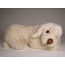 Animaux-Bois-Animaux-Bronzes propose Chien Spinone italien 45 cm peluche couchée réaliste Piutre 2264