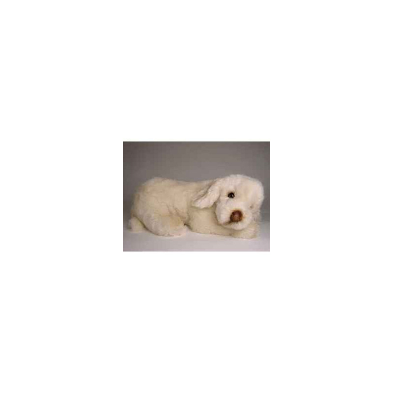 Animaux-Bois-Animaux-Bronzes propose Chien Spinone italien 45 cm peluche couchée réaliste Piutre 2264