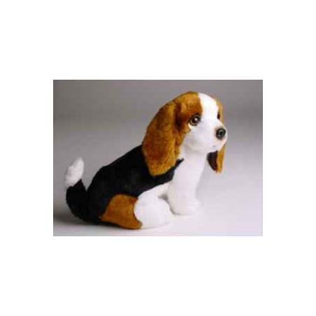 Animaux-Bois-Animaux-Bronzes propose Chien Basset-hound 28 cm assis peluche réaliste Piutre 1309