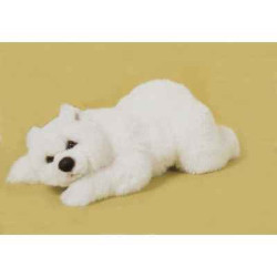 Décoration animaux Ours polaire 50 cm peluche animaux allongés réaliste Piutre 2116