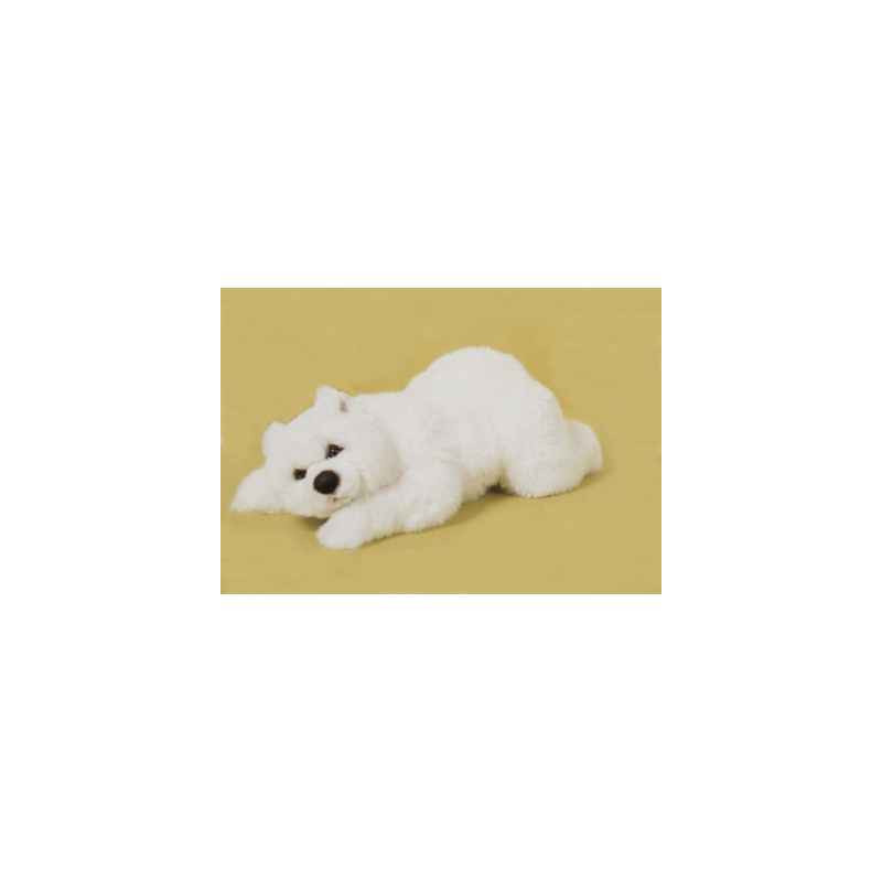 Décoration animaux Ours polaire 50 cm peluche animaux allongés réaliste Piutre 2116