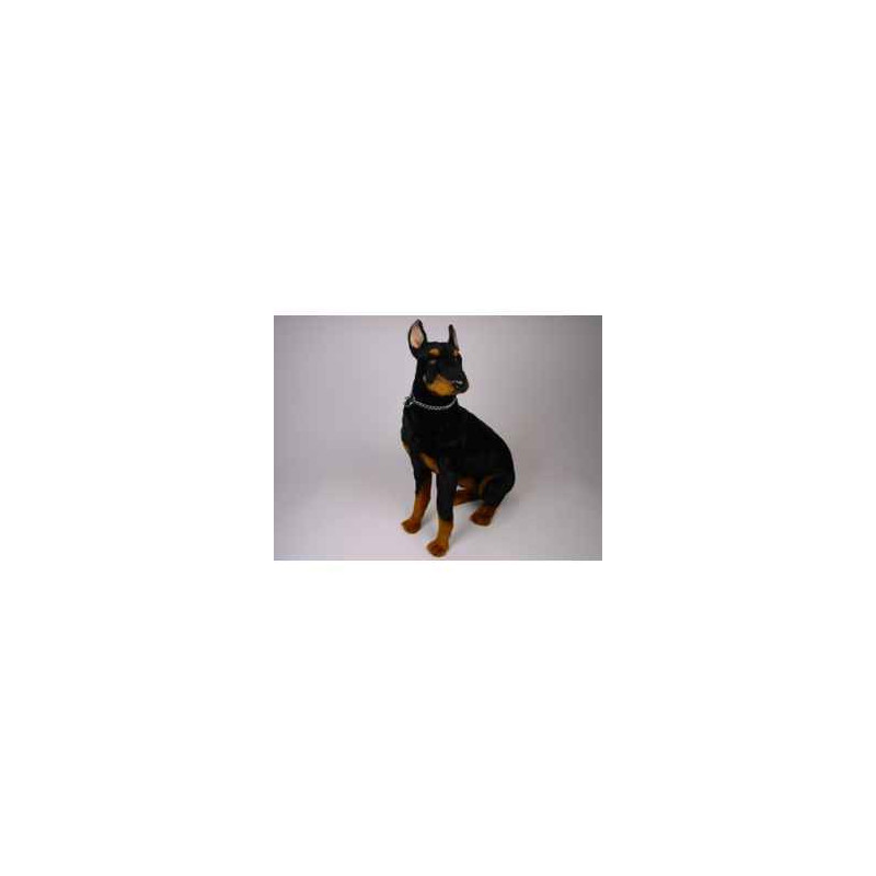 Animaux-Bois-Animaux-Bronzes propose Chien Doberman 75 cm assis peluche réaliste Piutre 270